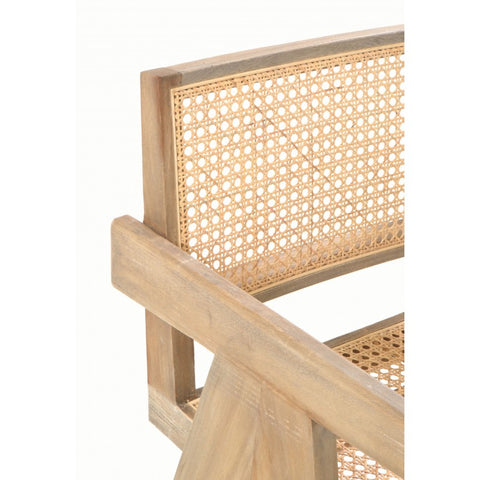 Handmade Square Indoor Wooden Rattan Chair